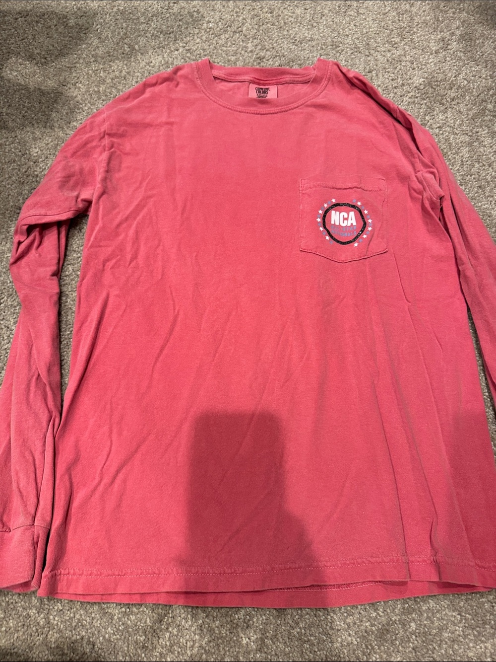Pink Long-Sleeve NCA Champion Cheer Varsity Graphic Shirt